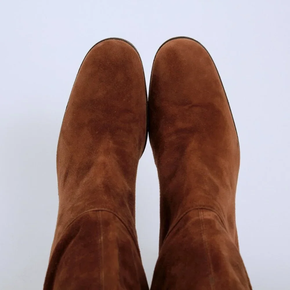 Sergio Rossi Donna Suede Over the Knee Boots‎ Brown Women Size 8.5